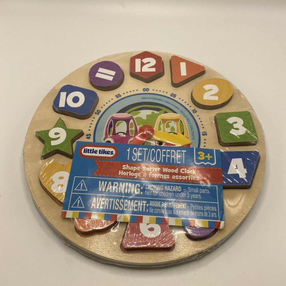 Little Tikes Shape Sorter Clock Puzzle 12pc Learn Time, Colors & Shapes New